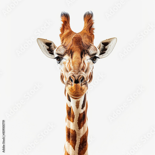 Realistic Giraffe isolated on white background. Vector illustration