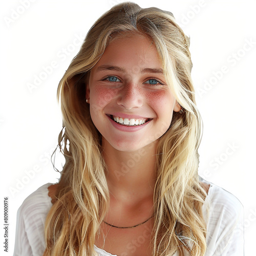 Beautiful blonde girl, The girl smiles and shows and everything is ok Close-up image Vector