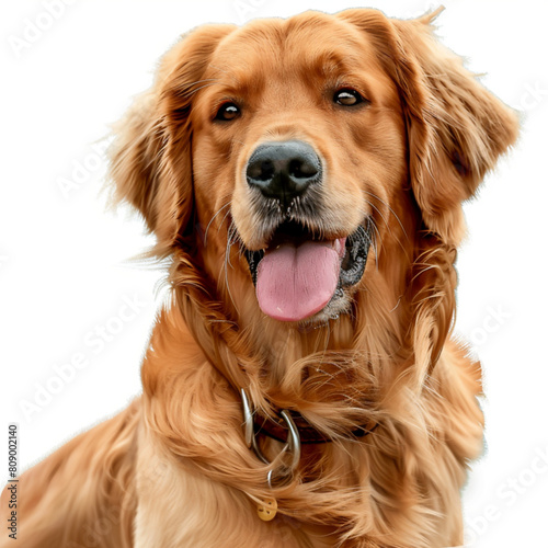 Dog Golden Retriever vector. Adorable puppy animal isolated on white background. Realistic cute dog portrait vector
