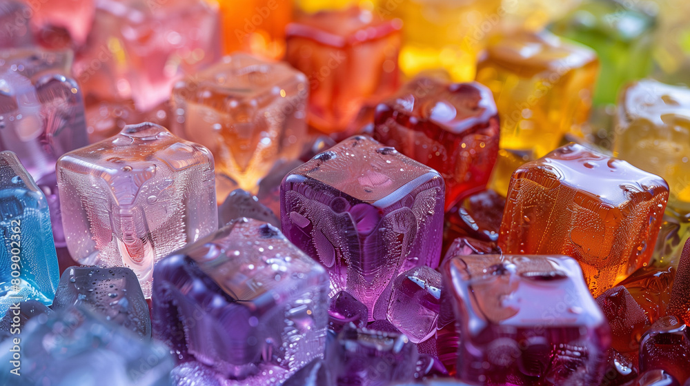 colorful ice cubes