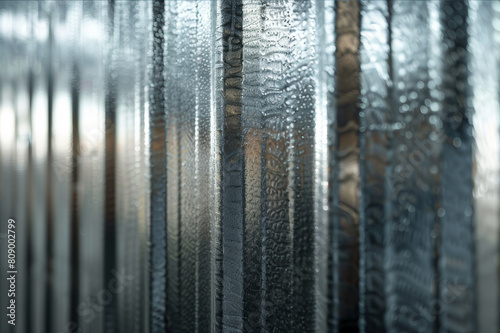 Close-up of a shiny galvanized steel sheet used in construction  showcasing its textured surface.. AI generated.