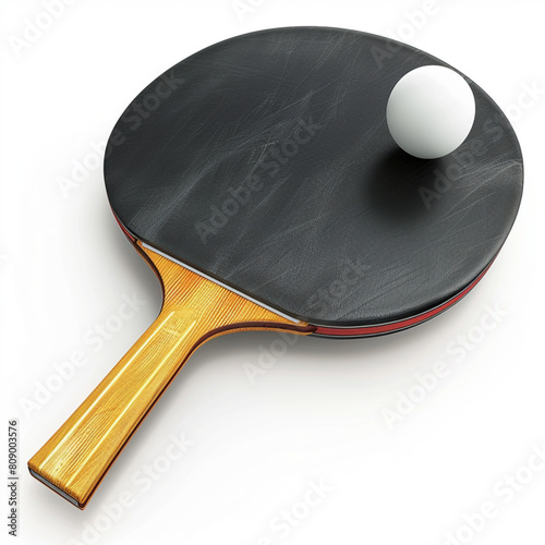 Realistic table tennis racket and ball, ping pong racket withe ball