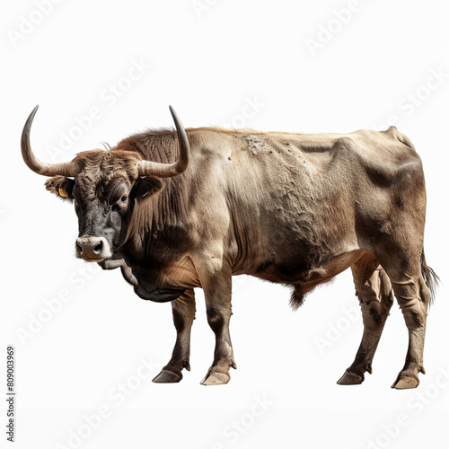 Vector realistic ox, isolated on white background