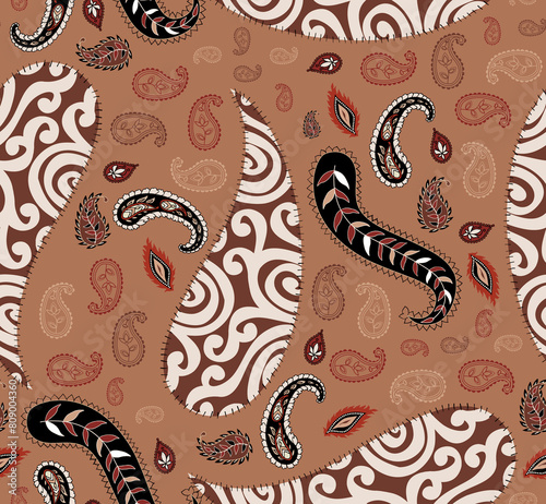 Abstract paisley pattern. Seamless backdrop