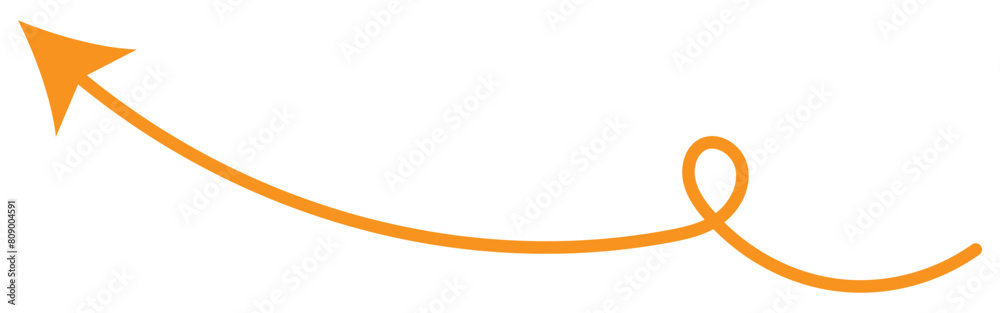 Orange long arrow to the left . vector, isolated. Orange arrow isolated on transparency background Orange long arrow to the left . vector, isolated. Orange arrow isolated on transparency background