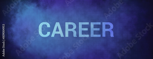 Career isolated on fabric blue banner background abstract