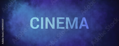 Cinema isolated on fabric blue banner background abstract