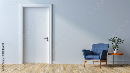 a simple white modern 8x10 frame against a plain light gray wall
