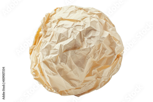 Crumpled paper ball isolated on transparent background