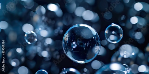 Macro foam bubbles of cleansing or moisturizer or toning or exfoliating on bottle