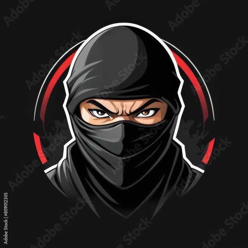 Wind Whisperer Ninja Logo Art Suitable for E-Sport Logo