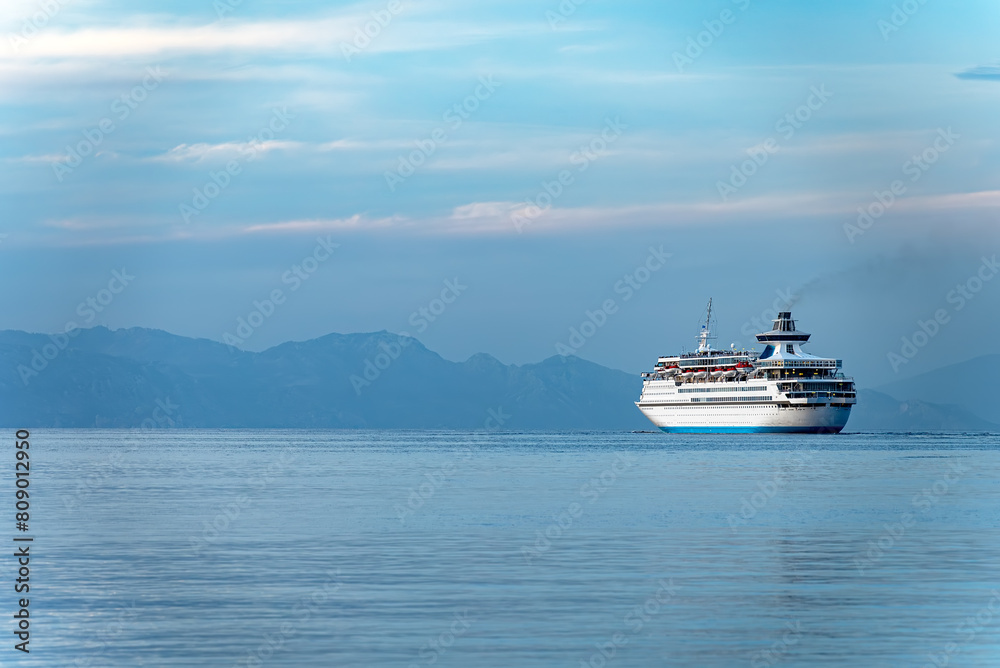 White cruise in the open sea.