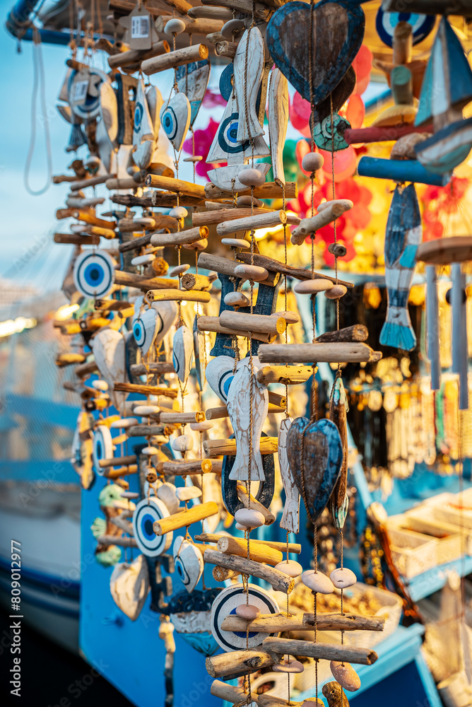 Amulets against the evil eye on the market.