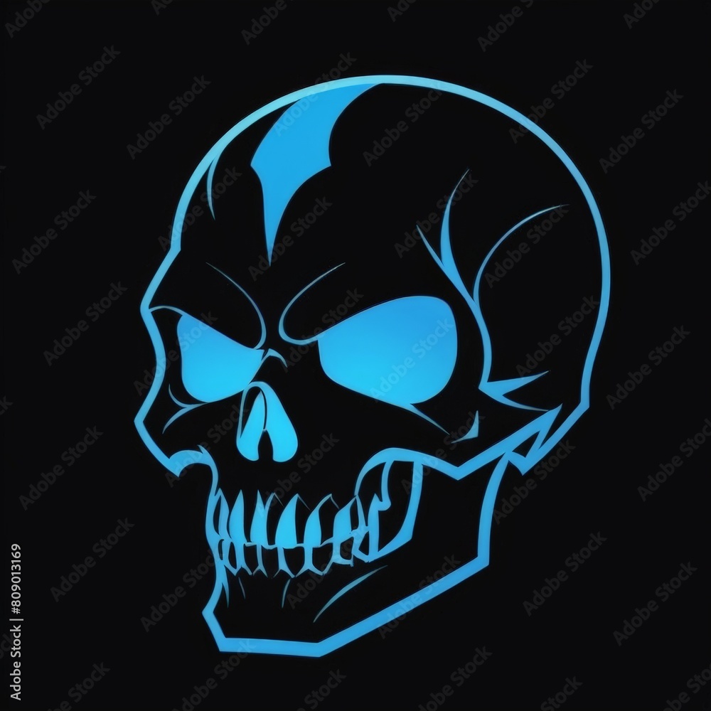 Fototapeta premium Blade Stealth Skull Head Logo Graphic Suitable for E-Sport Logo