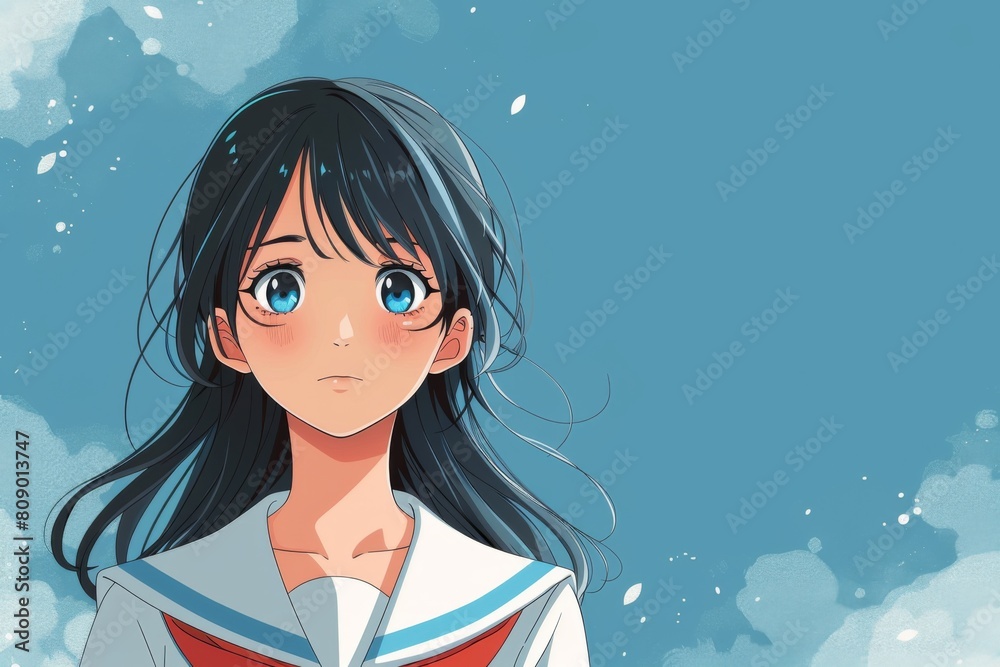 青空と日本のアニメ女子学生 青空と日本のアニメ女子学生