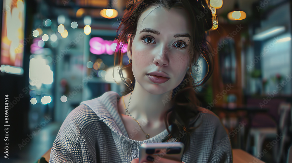 The girl looks into the distance with deep introspection in her eyes, as if she is immersed in her own inner journeys The girl looks into the distance with deep introspection in her eyes, as if she is immersed in her own inner journeys
