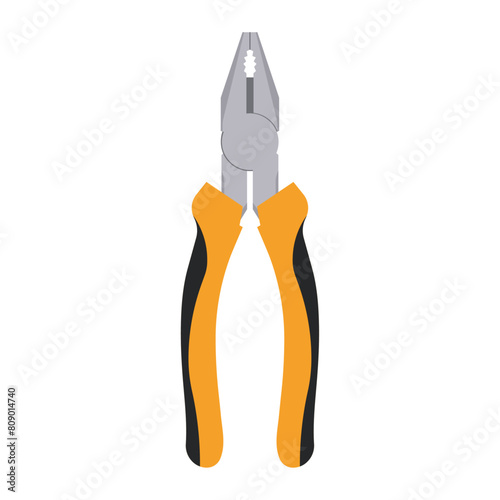 Combination Pliers Tool for Home Repairs, Vector Flat Illustration Design