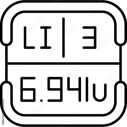 Lithium Periodic Table Element Icon