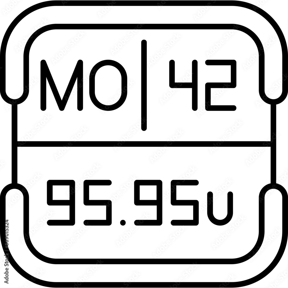 Molybdenum Periodic Table Element Icon Molybdenum Periodic Table Element Icon