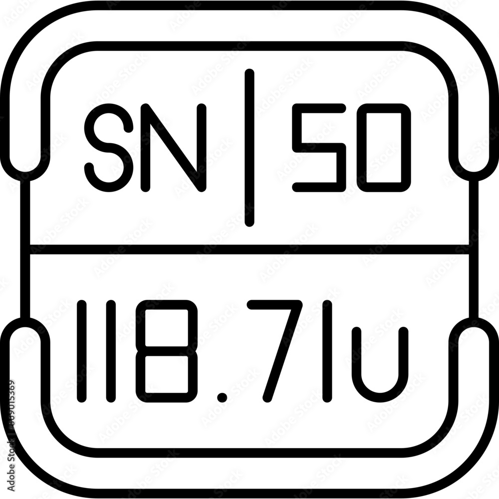 Tin Periodic Table Element Icon Tin Periodic Table Element Icon