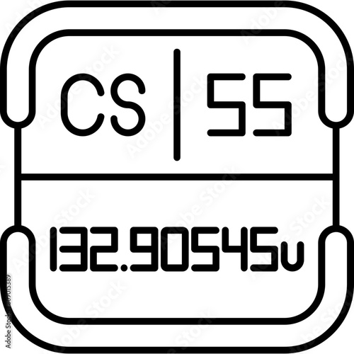 Cesium Periodic Table Element Icon