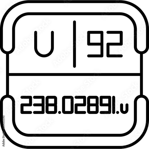 Uranium Periodic Table Element Icon