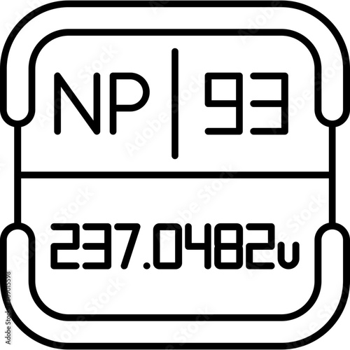Neptunium Periodic Table Element Icon