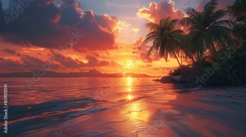 Generate a visual representation of an idyllic sunset