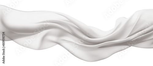 Floating elegant white fabric, cut out