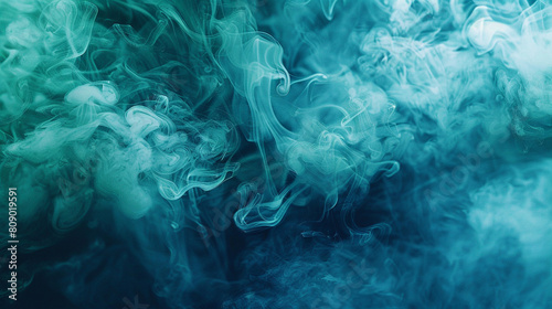 Ethereal smoke in a blend of blues and greens, with a neon indigo texture that adds depth and complexity to the visual.