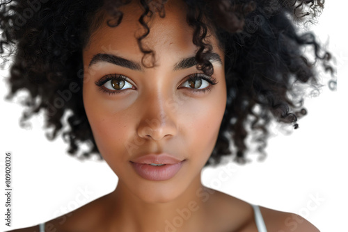 Brazilian hispanic afro woman isolated transparent background