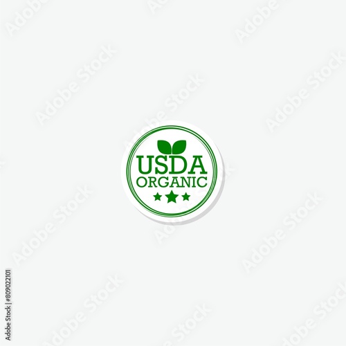USDA organic emblems  badge icon sticker isolated on gray background