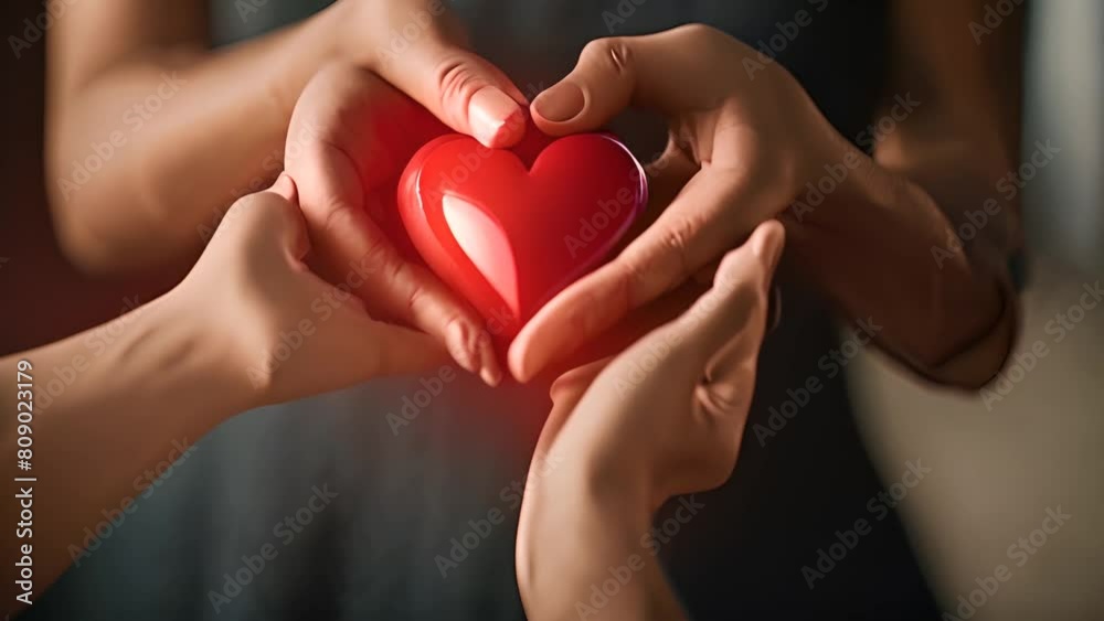 Person Holding Red Heart in Hands Generative AI Person Holding Red Heart in Hands Generative AI