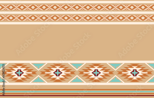 Ethnic tribal seamless geometric pattern background image.