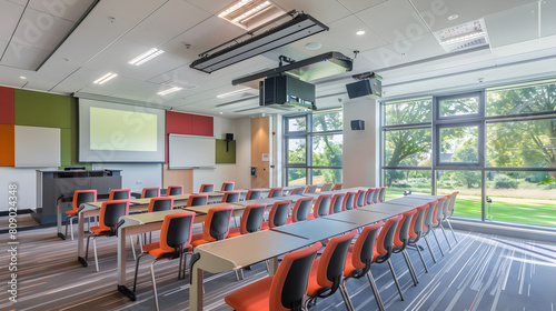 Modern Classroom Environment: A Space Designed for Interactive and Collaborative Learning photo