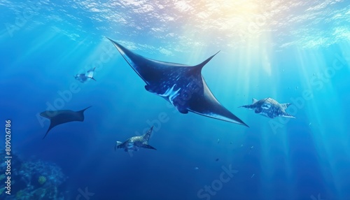 Giant Marlin fish in the ocean, beautiful view of marlin fish in the blue ocean © Virgo Studio Maple
