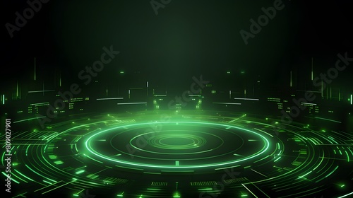 
green Abstract technology background circles digital hi-tech technology design background. concept innovation. vector illustration