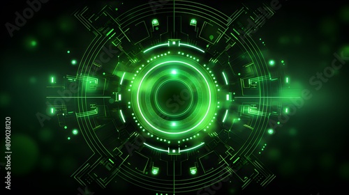  green Abstract technology background circles digital hi-tech technology design background. concept innovation. vector illustration