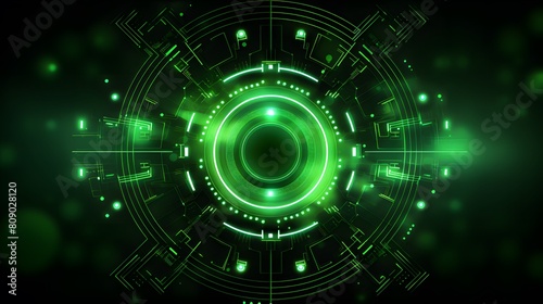  green Abstract technology background circles digital hi-tech technology design background. concept innovation. vector illustration © plaksa