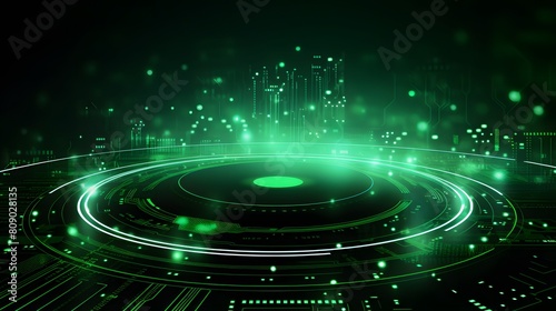  green Abstract technology background circles digital hi-tech technology design background. concept innovation. vector illustration