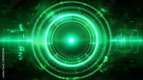  green Abstract technology background circles digital hi-tech technology design background. concept innovation. vector illustration