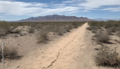 A sandy track disappearing into the stark beauty o upscaled 2