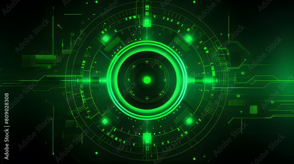 
green Abstract technology background circles digital hi-tech technology design background. concept innovation. vector illustration