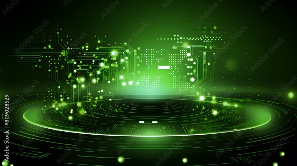 Obraz premium green Abstract technology background circles digital hi-tech technology design background. concept innovation. vector illustration