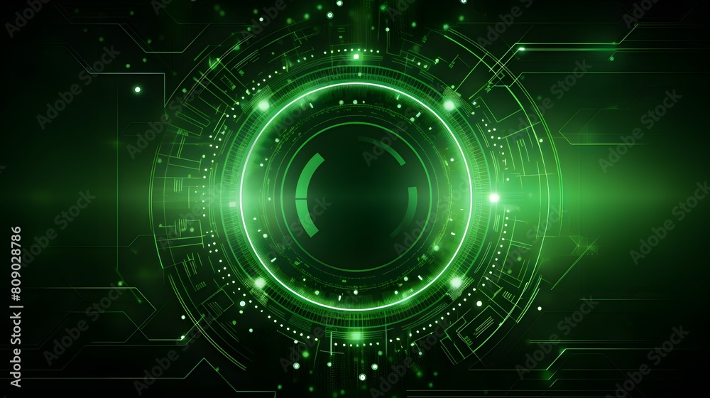 Obraz premium green Abstract technology background circles digital hi-tech technology design background. concept innovation. vector illustration