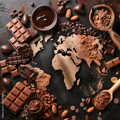 Chocolate backdrop for a delightful World Chocolate Day celebration (ID: 809030566)