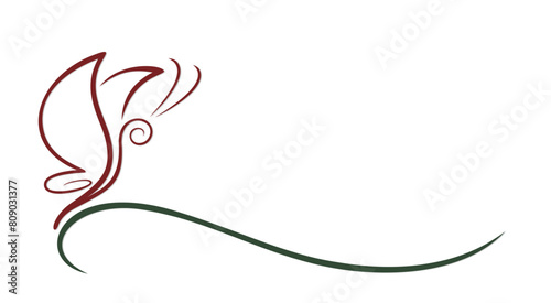 The symbol of a flying stylized butterfly.

