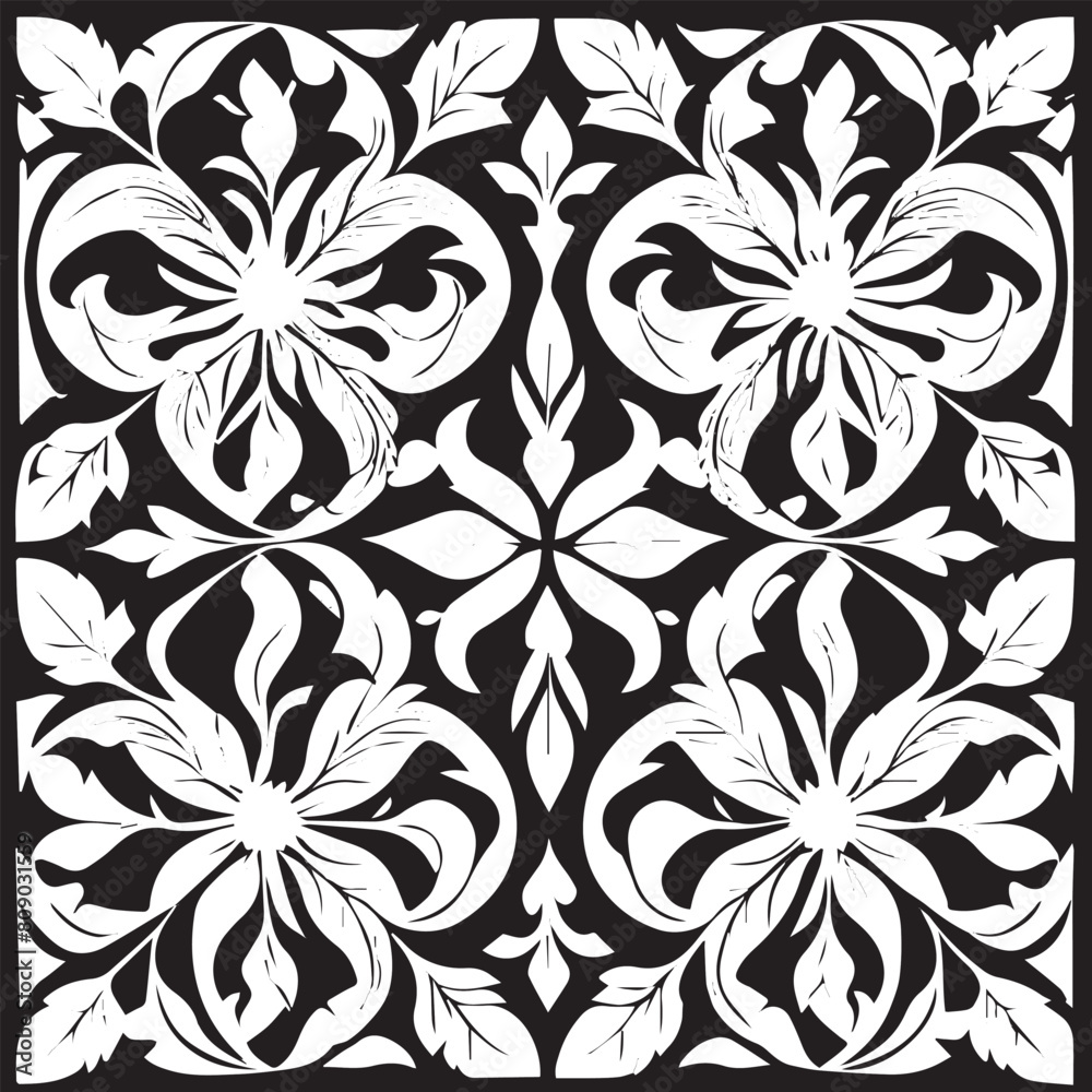 Geometric floral set of seamless patterns. White and black vector backgrounds. Damask graphic ornament
Geometric floral set of seamless patterns. White and black vector backgrounds. Damask graphic ornament