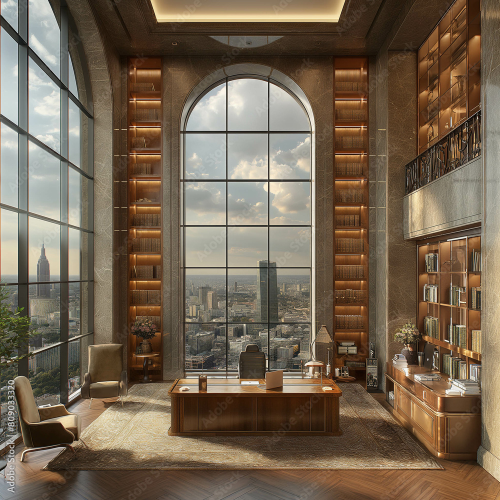arafed view of a large living room with a large window arafed view of a large living room with a large window