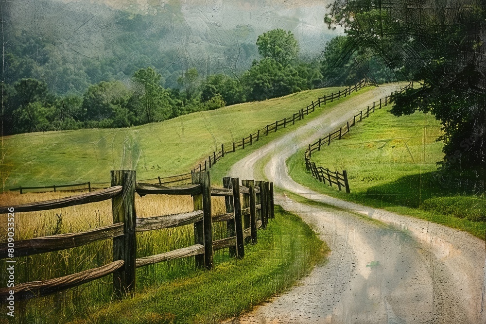 Endless country roads wind through hills and green meadows. Old wooden fences line the side of the road